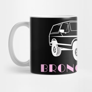 Bronco Girl 1980-1986 White/Pink Print Mug